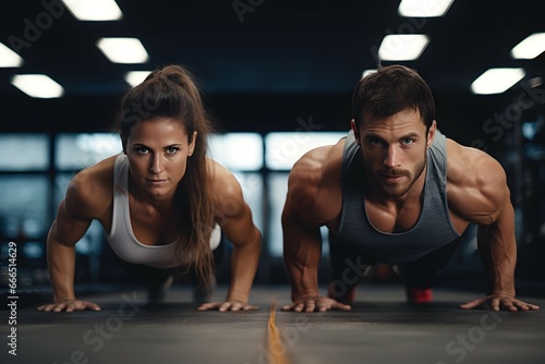 couple excercising in the gym