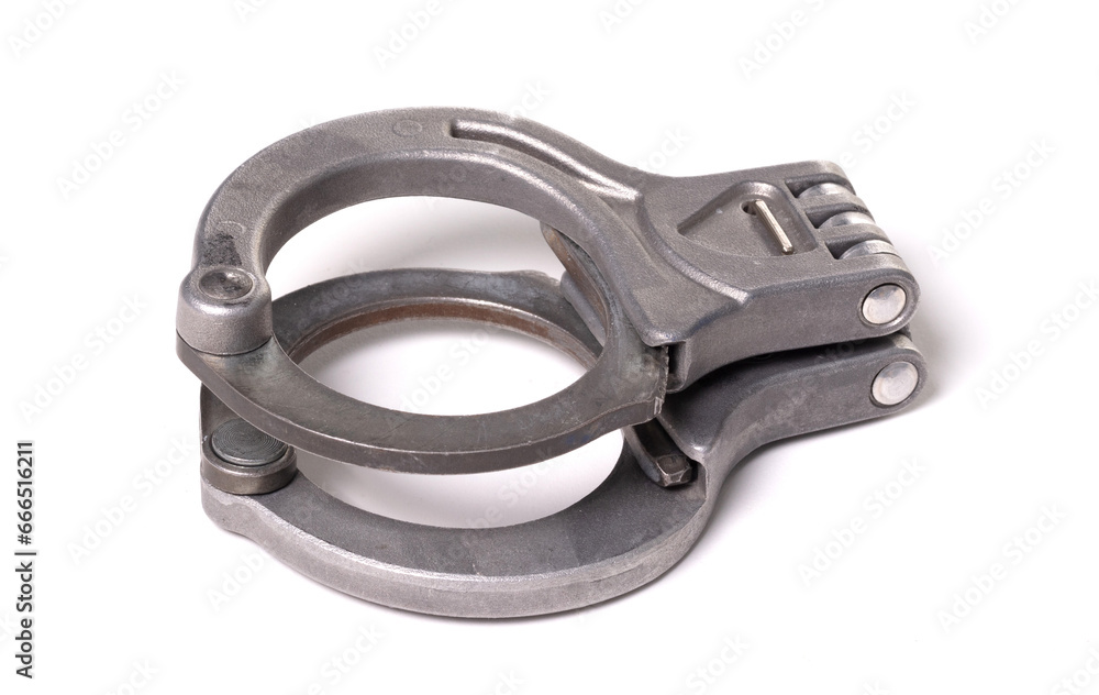 Obraz premium Modern strong handcuffs isolated on white