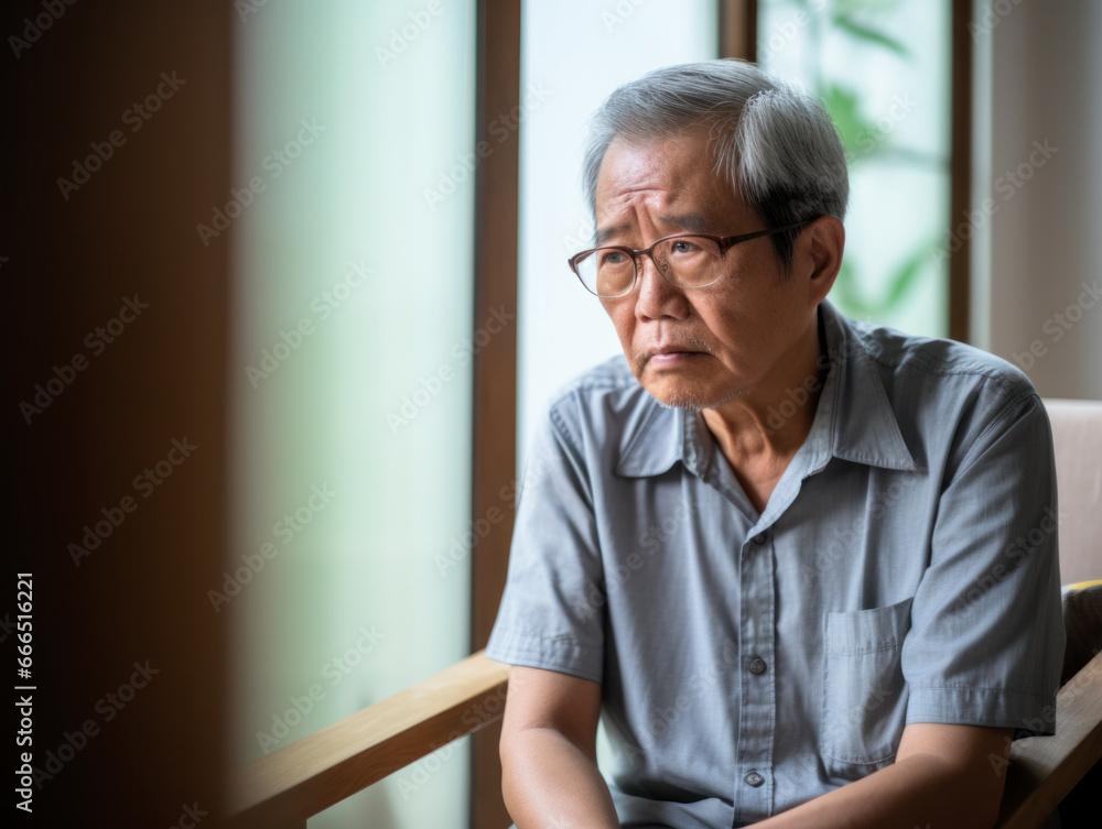 The old man sat in the nursing home looking out the window The old man sat in the nursing home looking out the window