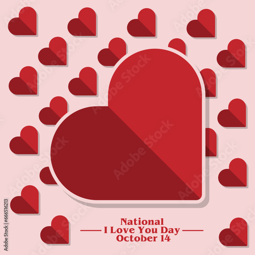 National I love You Day October 14, vector design