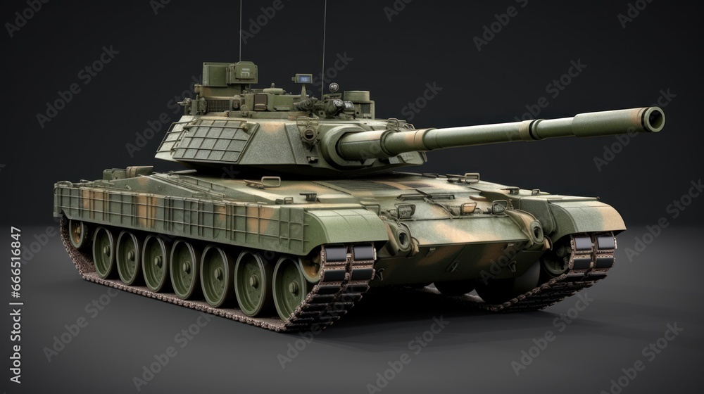 Realistic image of a tank. Without background.