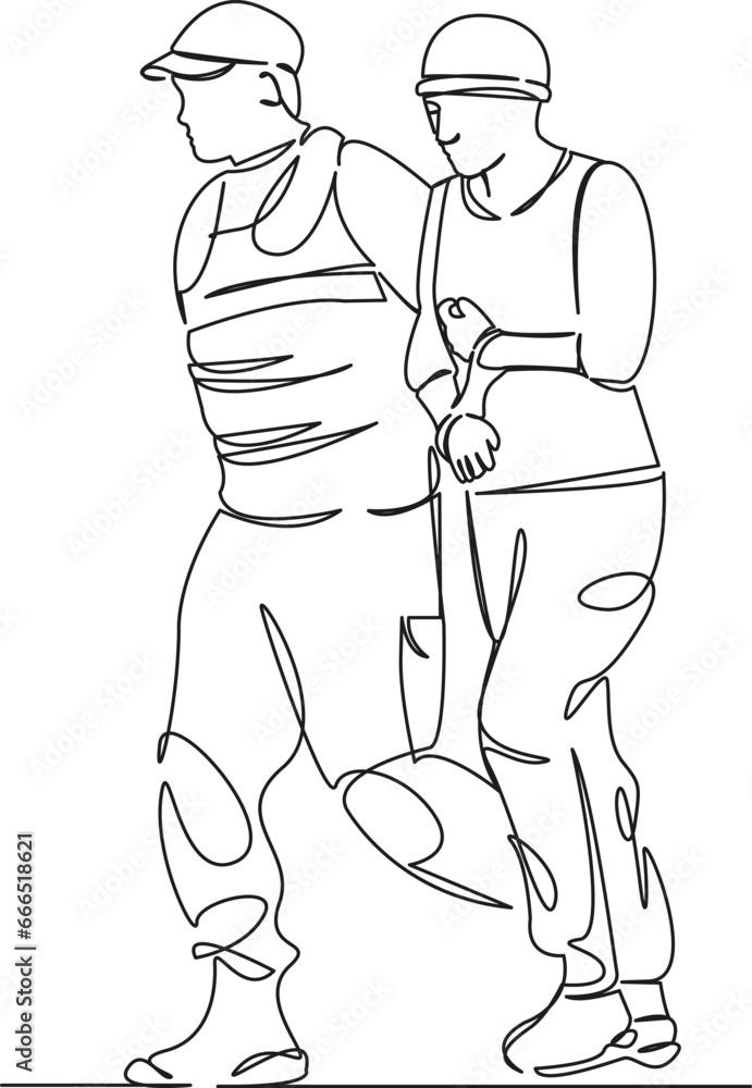 policeman leads the prisoner policeman leads the prisoner