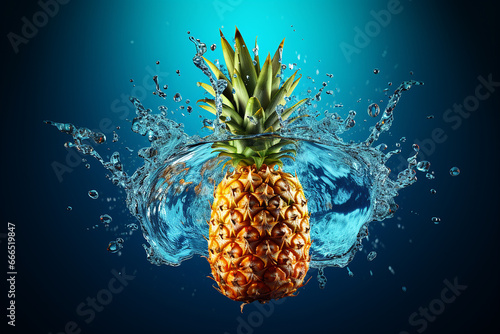 A pineapple in the water