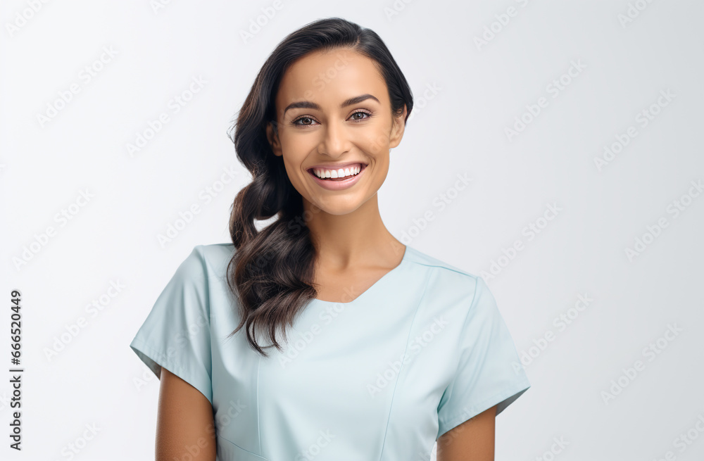Portrait of a beautiful female doctor. Isolated over white background. female nurse or doctor looking at camera over white background. healthcare and medicine concept Portrait of a beautiful female doctor. Isolated over white background. female nurse or doctor looking at camera over white background. healthcare and medicine concept