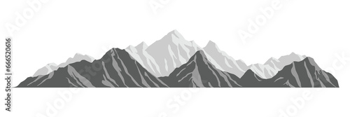Silhouette mountain range isolated on white background, vector design 