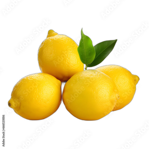 Lemons isolated on transparent or white background