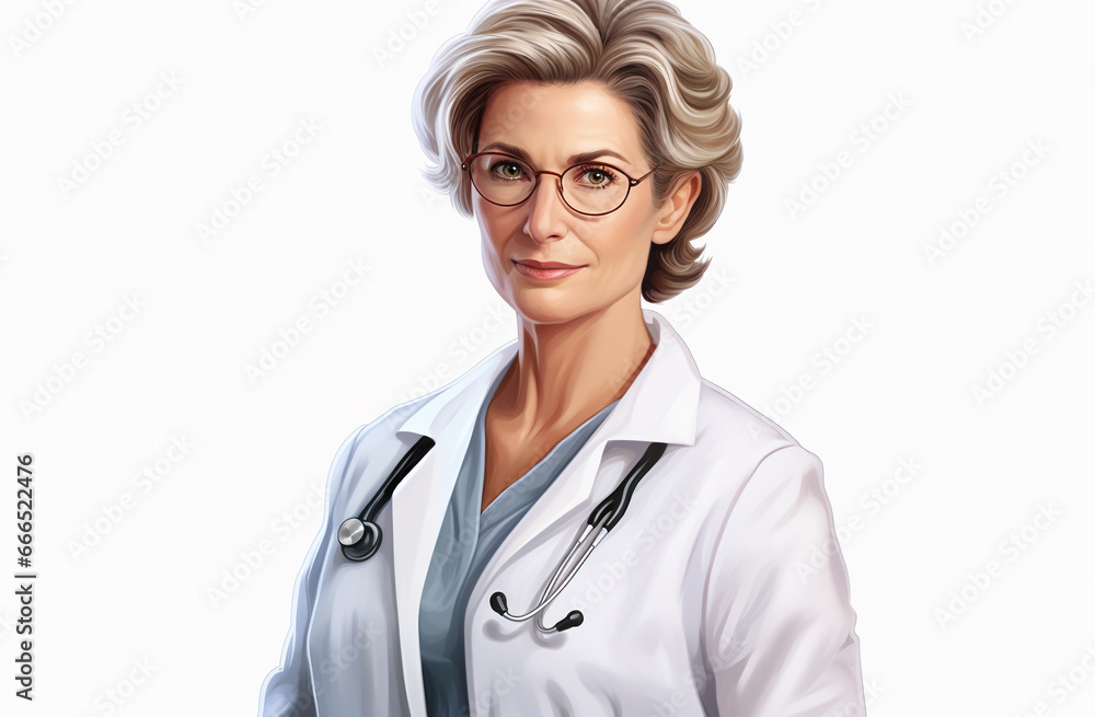 Portrait of a beautiful female doctor. Isolated over white background. female nurse or doctor looking at camera over white background. healthcare and medicine concept Portrait of a beautiful female doctor. Isolated over white background. female nurse or doctor looking at camera over white background. healthcare and medicine concept