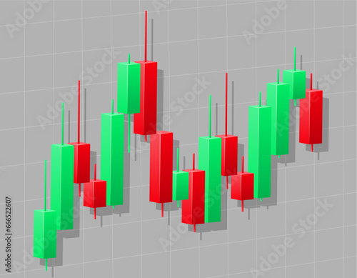 stock trading japanese candles vector illustration
