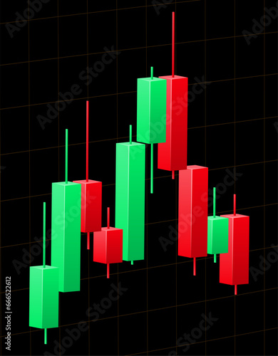 stock trading japanese candles vector illustration