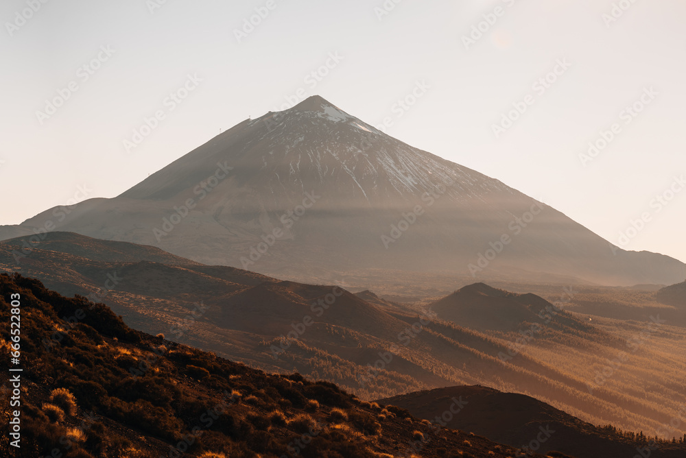The tenerife's vulcano Teide at sunset