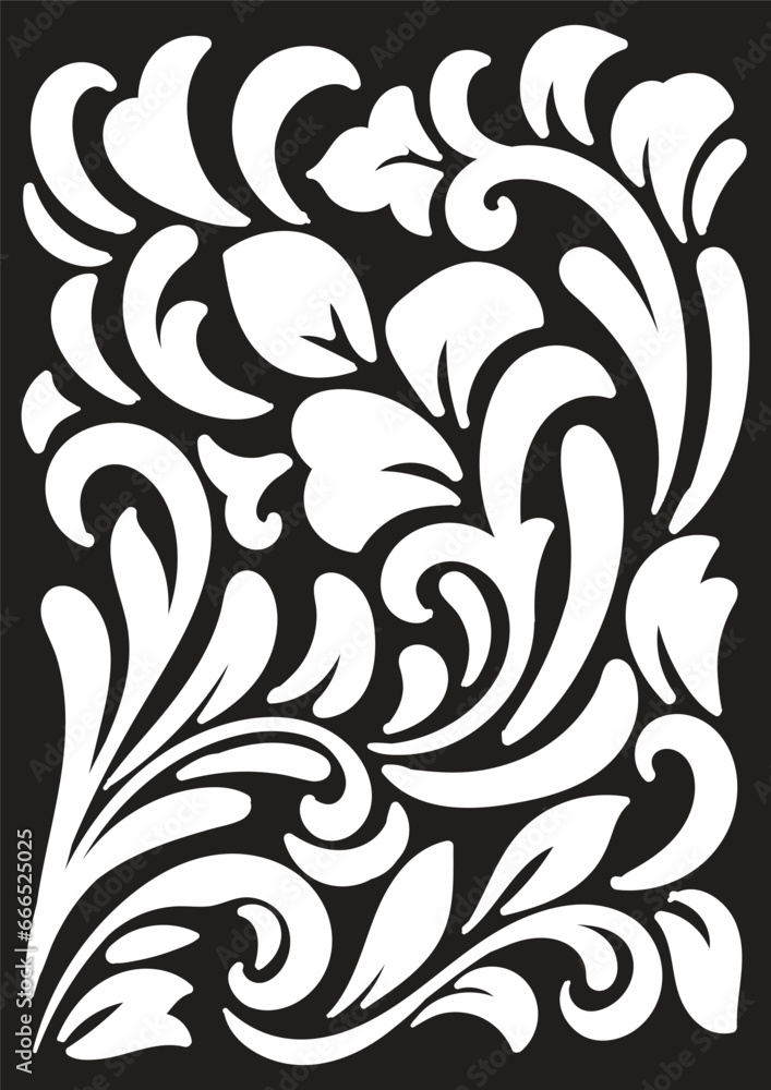 Beautiful Floral Stencil Illustration Background Beautiful Floral Stencil Illustration Background