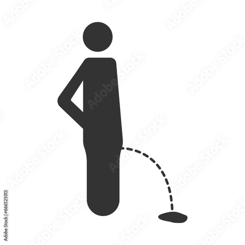 Peeing on the ground icon. Urinating symbol modern, simple, vector, icon for website design, mobile app, ui. Vector Illustration