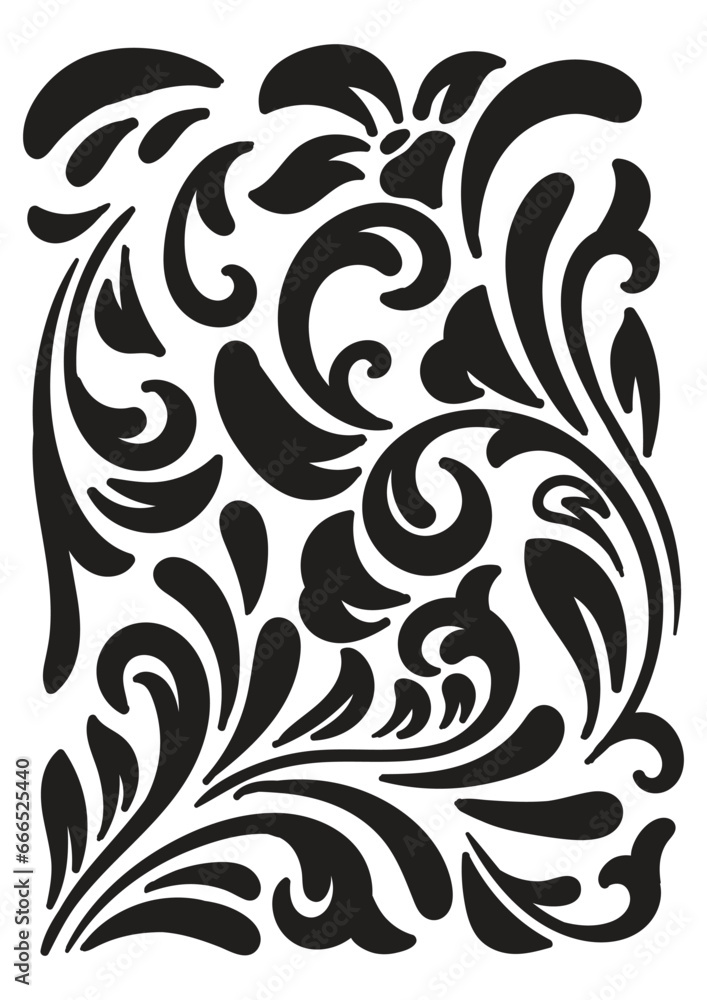 Beautiful Floral Stencil Illustration Background Beautiful Floral Stencil Illustration Background