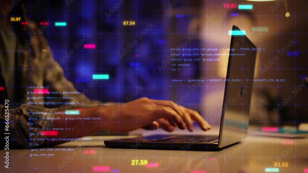 Close-up shot of hands typing on laptop, computer keyboard. VPN cybersecurity programmer, AI chatbot coding, developer engineer, online network crypto blockchain digital world metaverse technology. Close-up shot of hands typing on laptop, computer keyboard. VPN cybersecurity programmer, AI chatbot coding, developer engineer, online network crypto blockchain digital world metaverse technology.