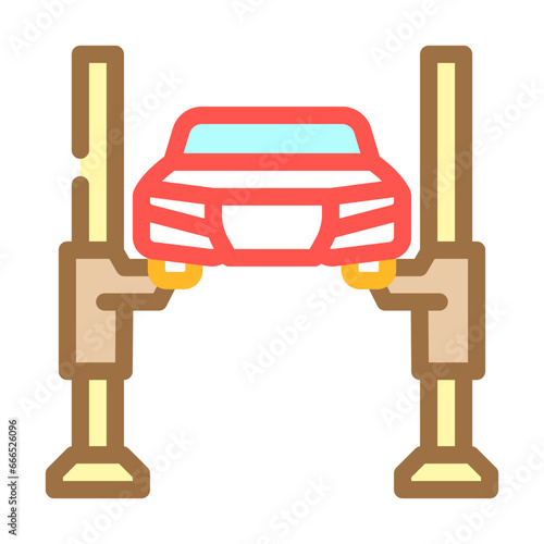 car lift mechanic color icon vector. car lift mechanic sign. isolated symbol illustration