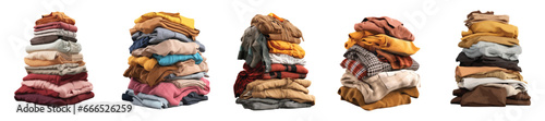 Stack of clothes vector set isolated on white background