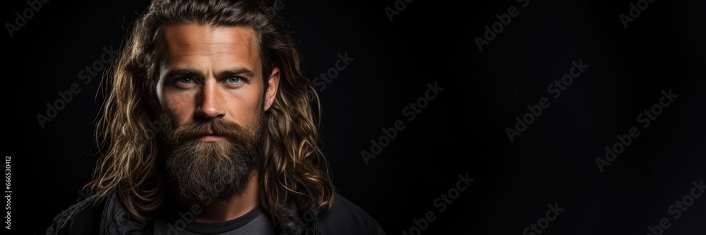 A bearded mans portrait for Movember isolated on a gradient background A bearded mans portrait for Movember isolated on a gradient background