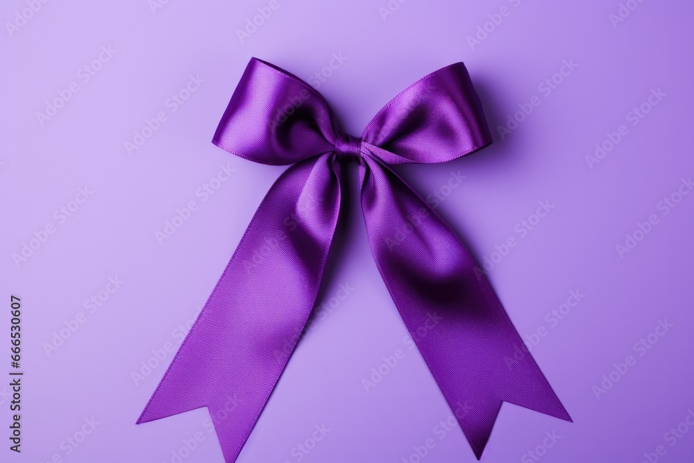 A purple ribbon symbolizing epilepsy awareness isolated on a gradient background A purple ribbon symbolizing epilepsy awareness isolated on a gradient background