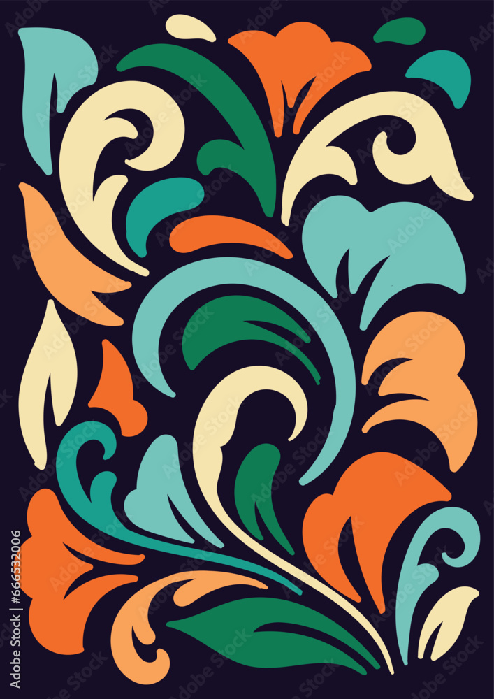 Fototapeta premium Colorful Floral Seamless Decorative Background