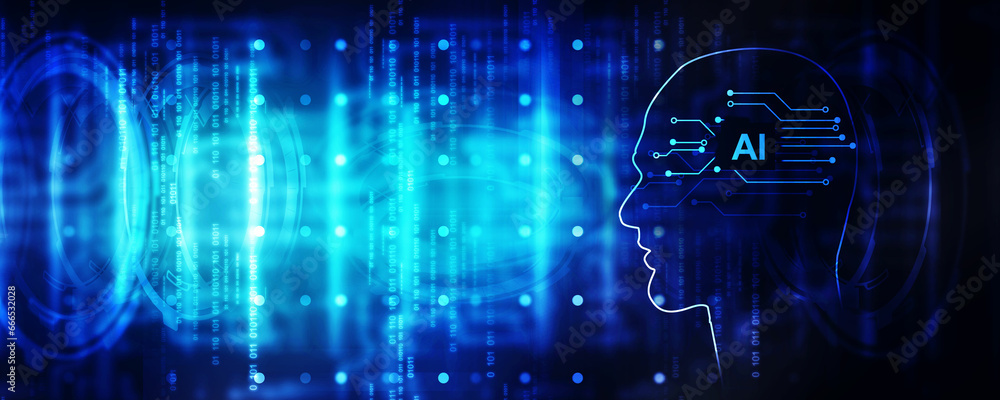 2d illustration Artificial Intelligence (AI) concept 2d illustration Artificial Intelligence (AI) concept