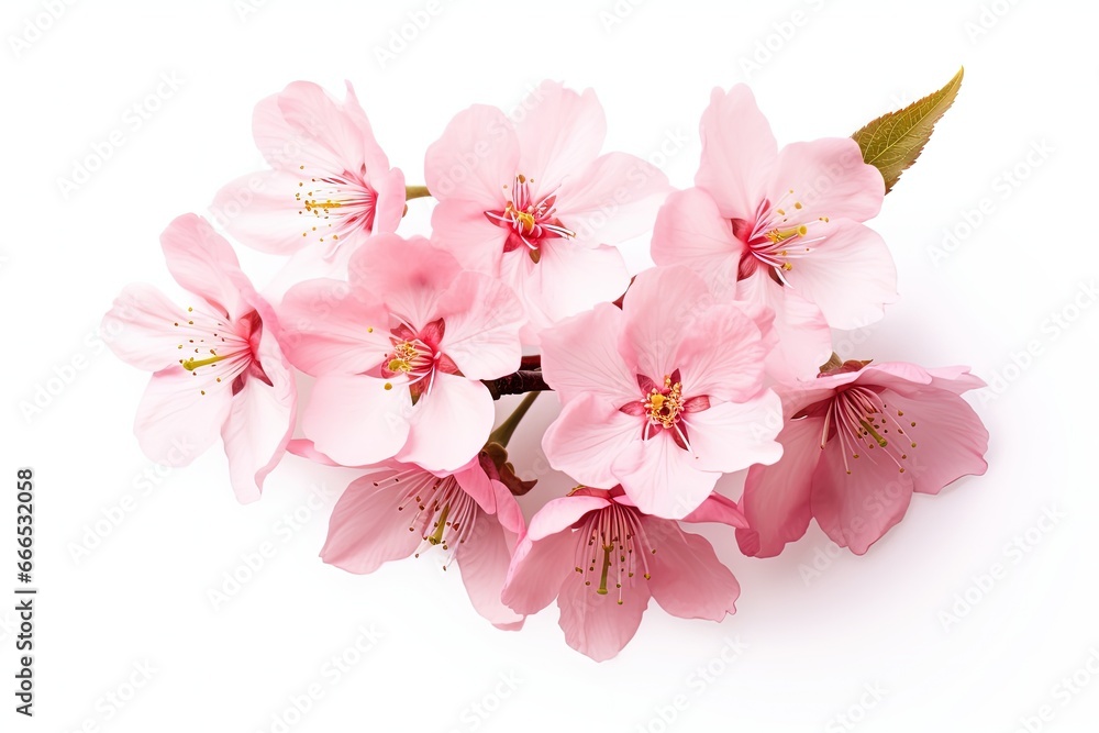 Isolated cherry blossom on white Soft pastel Floral springtime Isolated cherry blossom on white Soft pastel Floral springtime