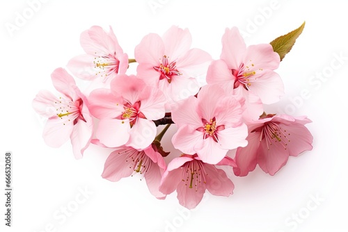 Isolated cherry blossom on white Soft pastel Floral springtime