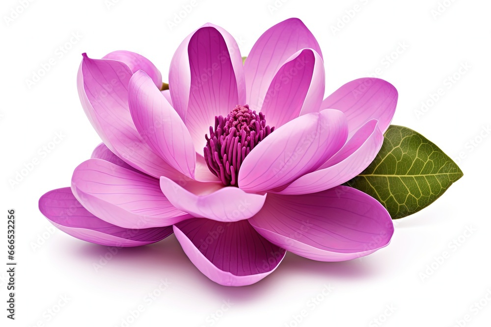 Isolated purple Magnolia felix with clipping path on white