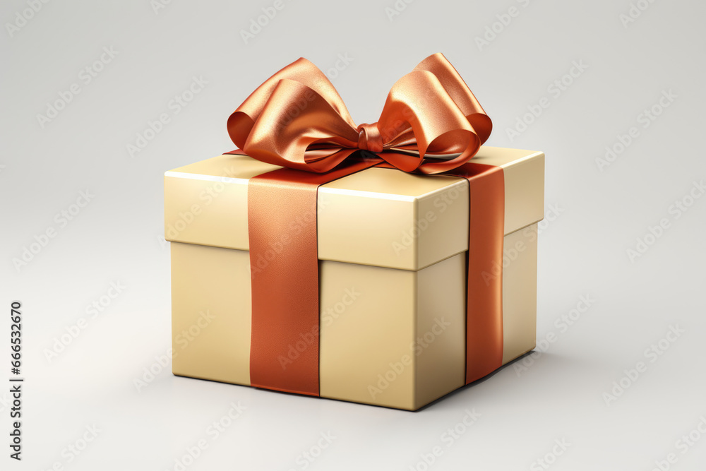 Obraz premium Gift box wrapped in decorative paper with ribbon and bow