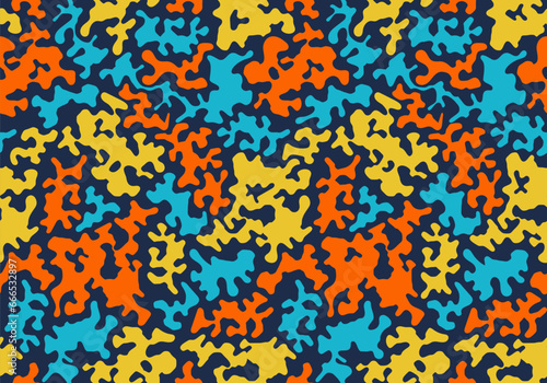 Military textile of camouflage for uniform. Como fabric textured material.