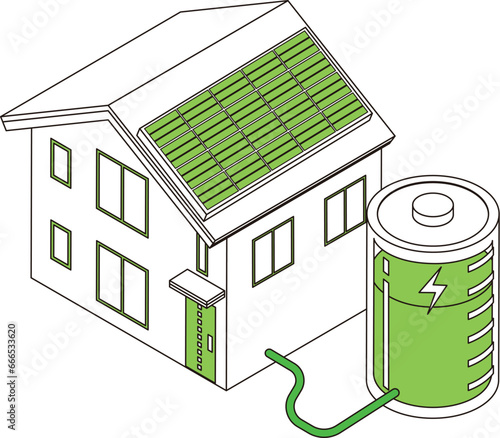 エネルギーを蓄電する乾電池とエコハウス