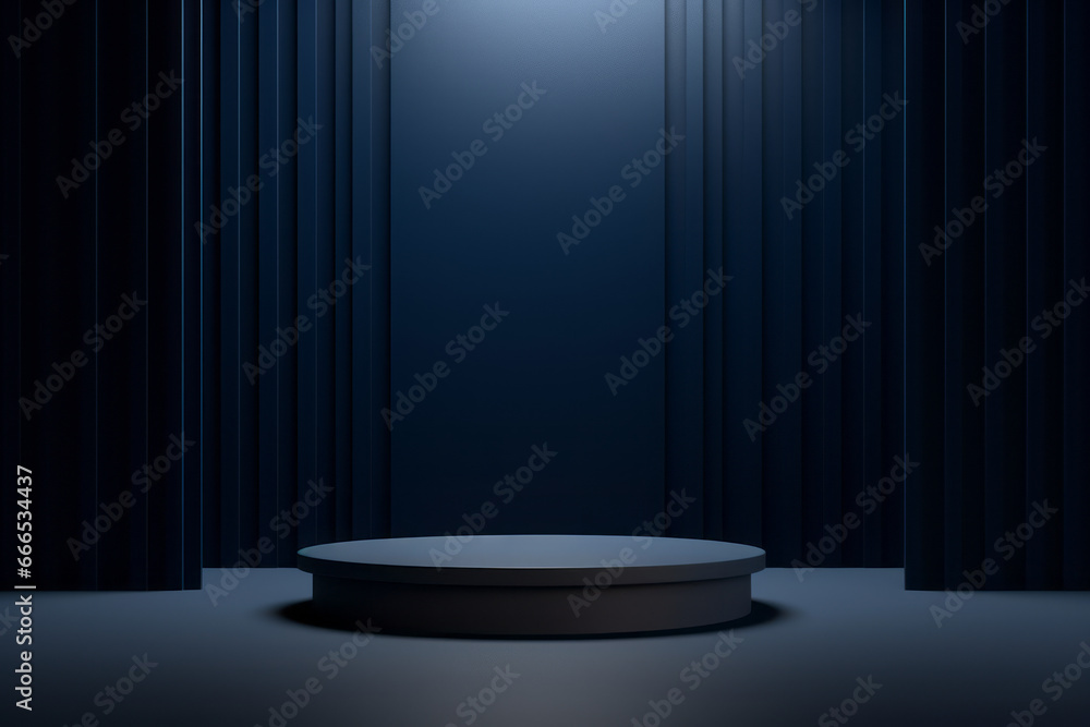 dramatic illumination of a centered platform, drawing attention for exclusive product displays or events dramatic illumination of a centered platform, drawing attention for exclusive product displays or events