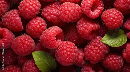 Sweet and vibrant raspberries, beckoning with their succulent and juicy appeal. Berry harvest, nature's sweetness, fruitful indulgence. Harvested with precision. Generated by AI.