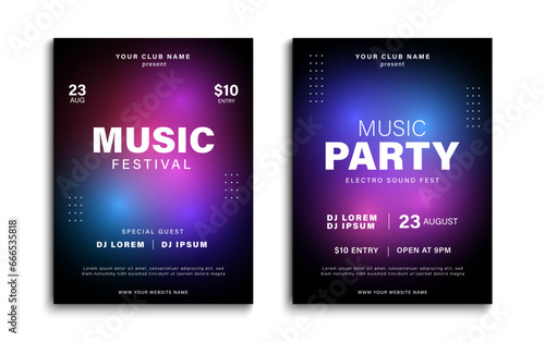Music poster. Party invitation, music festival, event flyer template. Vector illustration