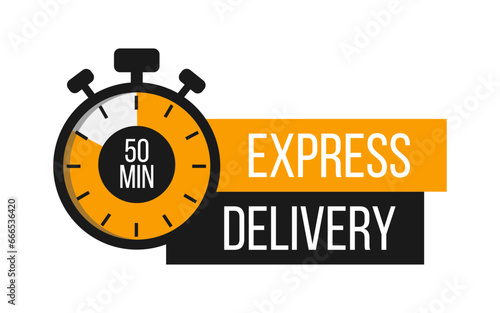 Express Delivery. Stopwatch. Online express delivery service, online order tracking. Vector illustration