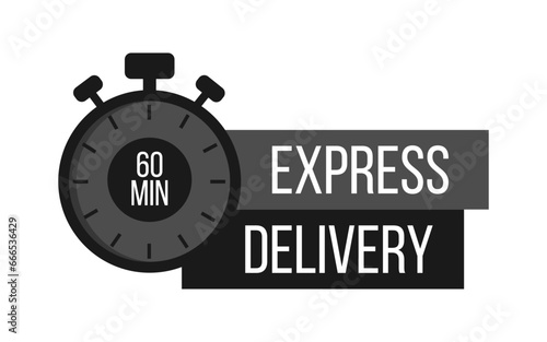 Express Delivery. Stopwatch. Online express delivery service, online order tracking. Vector illustration