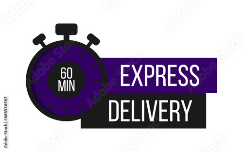 Express Delivery. Stopwatch. Online express delivery service, online order tracking. Vector illustration