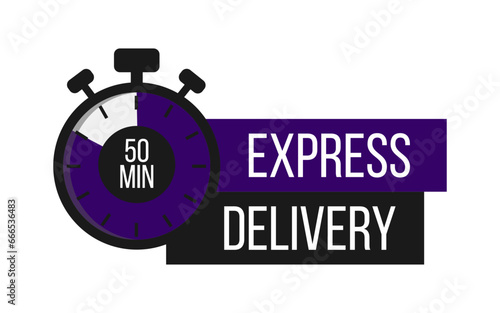 Express Delivery. Stopwatch. Online express delivery service, online order tracking. Vector illustration
