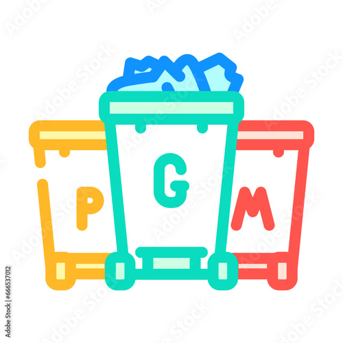 waste reduction green living color icon vector. waste reduction green living sign. isolated symbol illustration