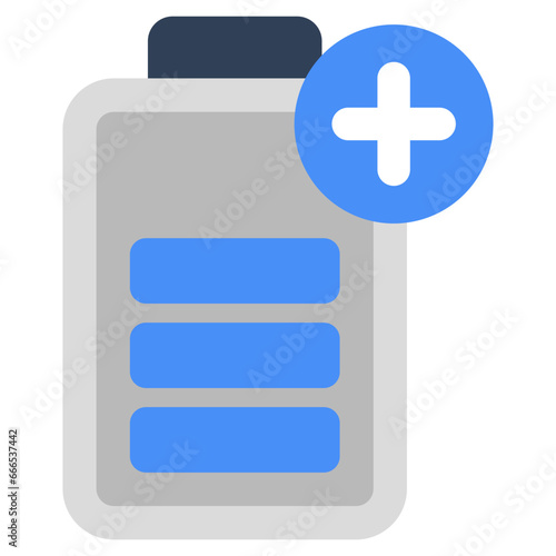 A glyph design icon of mobile battery