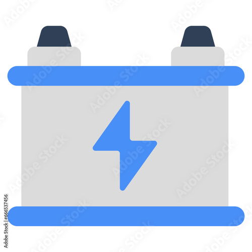 Car battery icon in flat design