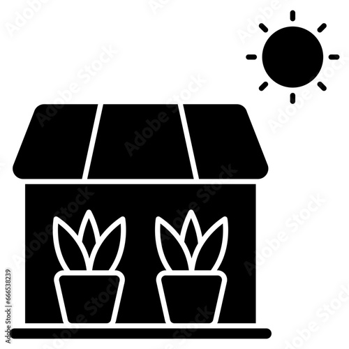 Editable design icon of greenhouse 