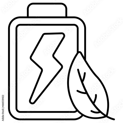 A linear design icon of eco battery