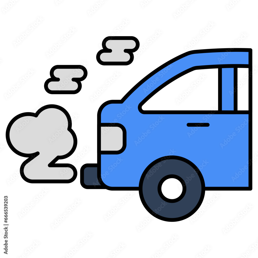Modern design icon of vehicle pollution