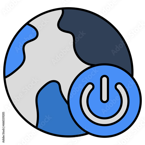 An icon design of global power button 