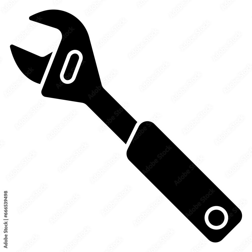 Editable design icon of wrench Editable design icon of wrench