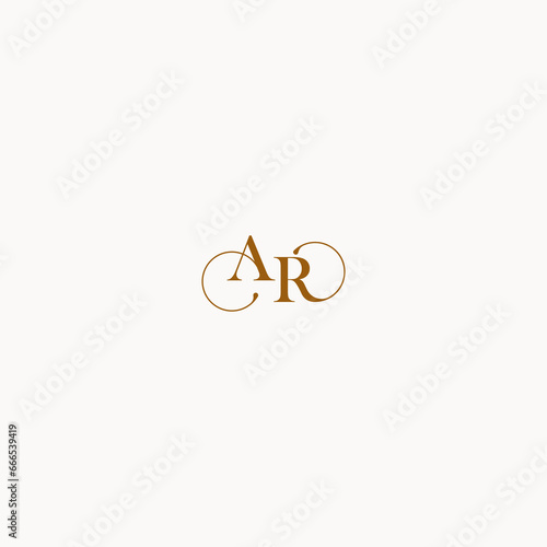 initial logo letter AR luxury design with elegant line concept