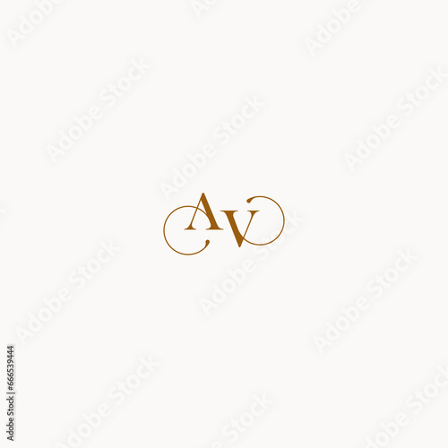 initial logo letter AV luxury design with elegant line concept