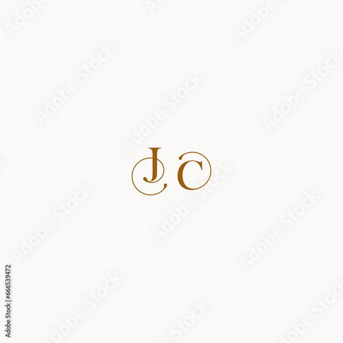 initial logo letter JC luxury design with elegant line concept