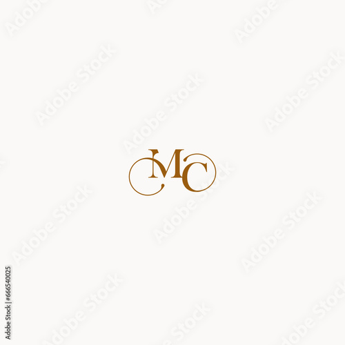 initial logo letter MC luxury design with elegant line concept