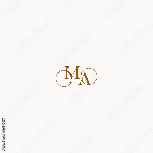 initial logo letter MA luxury design with elegant line concept